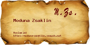 Moduna Zsaklin névjegykártya